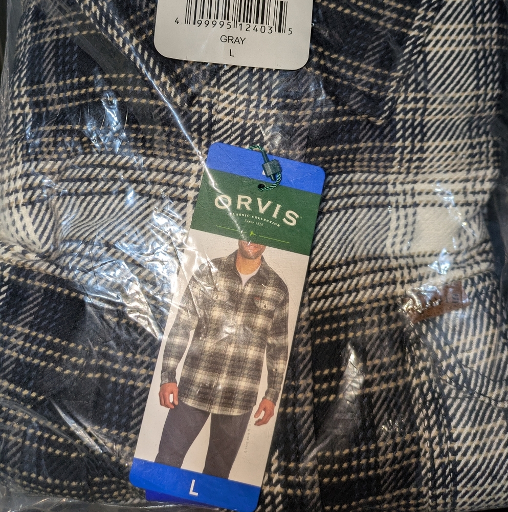 SALE 🎈Orvis Men’s Heavyweight Soft 100% Cotton Flannel Shirt Side Pockets - Picture 7 of 8